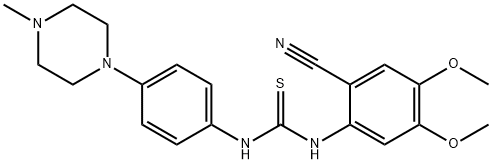 N-(2-Cyano-4,5-dimethoxyphenyl)-N'-[4-(4-methylpiperazino)phenyl]thiourea 结构式