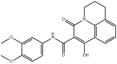 N-(3,4-DIMETHOXYPHENYL)-7-HYDROXY-5-OXO-2,3-DIHYDRO-1H,5H-PYRIDO[3,2,1-IJ]QUINOLINE-6-CARBOXAMIDE 结构式