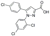 5-(4-CHLOROPHENYL)-1-(2,4-DICHLOROPHENYL)-1H-PYRAZOLE-3-CARBOXYLIC ACID 结构式