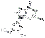 2'-DEOXYGUANOSINE (U-13C10; U-15N5) 结构式