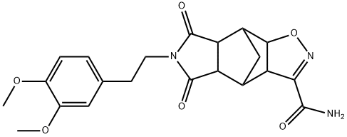 10-(3,4-DIMETHOXYPHENETHYL)-9,11-DIOXO-3-OXA-4,10-DIAZATETRACYCLO[5.5.1.0(2,6).0(8,12)]TRIDEC-4-ENE-5-CARBOXAMIDE 结构式