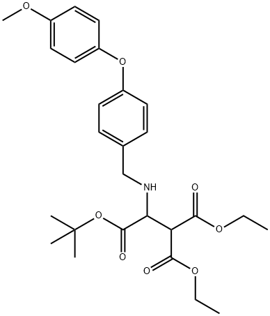 2-(TERT-BUTYL) 1,1-DIETHYL 2-([4-(4-METHOXYPHENOXY)BENZYL]AMINO)-1,1,2-ETHANETRICARBOXYLATE 结构式