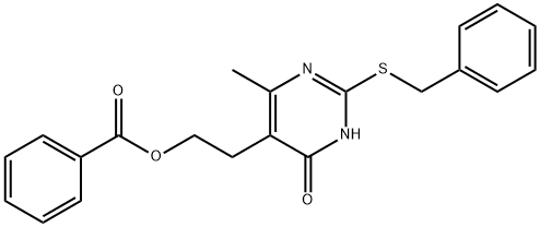 2-[2-(Benzylsulfanyl)-4-methyl-6-oxo-1,6-dihydro-5-pyrimidinyl]ethyl benzenecarboxylate 结构式