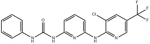 N-(6-([3-CHLORO-5-(TRIFLUOROMETHYL)-2-PYRIDINYL]AMINO)-2-PYRIDINYL)-N'-PHENYLUREA 结构式