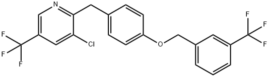 3-CHLORO-5-(TRIFLUOROMETHYL)-2-(4-([3-(TRIFLUOROMETHYL)BENZYL]OXY)BENZYL)PYRIDINE 结构式