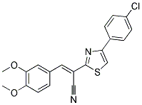 2-[4-(4-CHLOROPHENYL)-1,3-THIAZOL-2-YL]-3-(3,4-DIMETHOXYPHENYL)ACRYLONITRILE 结构式