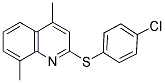 2-[(4-CHLOROPHENYL)SULFANYL]-4,8-DIMETHYLQUINOLINE 结构式