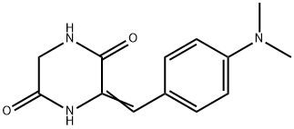 3-([4-(DIMETHYLAMINO)PHENYL]METHYLENE)TETRAHYDRO-2,5-PYRAZINEDIONE 结构式