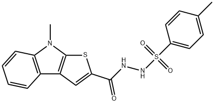 4-METHYL-N'-[(8-METHYL-8H-THIENO[2,3-B]INDOL-2-YL)CARBONYL]BENZENESULFONOHYDRAZIDE 结构式