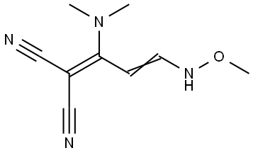 2-[1-(Dimethylamino)-3-(methoxyamino)-2-propenylidene]malononitrile 结构式