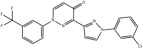 3-[1-(3-CHLOROPHENYL)-1H-PYRAZOL-3-YL]-1-[3-(TRIFLUOROMETHYL)PHENYL]-4(1H)-PYRIDAZINONE 结构式