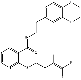 N-(3,4-DIMETHOXYPHENETHYL)-2-[(3,4,4-TRIFLUORO-3-BUTENYL)SULFANYL]NICOTINAMIDE 结构式