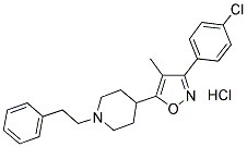 3-(4-CHLOROPHENYL)-4-METHYL-5-(1-(2-PHENYLETHYL)PIPERIDIN-4-YL)ISOXAZOLE HYDROCHLORIDE 结构式