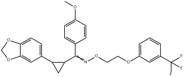 [2-(1,3-BENZODIOXOL-5-YL)CYCLOPROPYL](4-METHOXYPHENYL)METHANONE O-(2-[3-(TRIFLUOROMETHYL)PHENOXY]ETHYL)OXIME 结构式