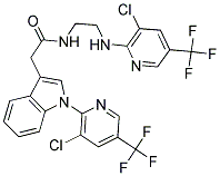 N-(2-([3-CHLORO-5-(TRIFLUOROMETHYL)-2-PYRIDINYL]AMINO)ETHYL)-2-(1-[3-CHLORO-5-(TRIFLUOROMETHYL)-2-PYRIDINYL]-1H-INDOL-3-YL)ACETAMIDE 结构式