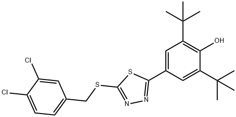 2,6-DI(TERT-BUTYL)-4-(5-[(3,4-DICHLOROBENZYL)SULFANYL]-1,3,4-THIADIAZOL-2-YL)BENZENOL 结构式