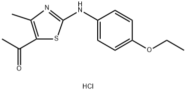 1-(3-((4-ETHOXYPHENYL)AMINO)-5-METHYL-2,4-THIAZOLYL)ETHAN-1-ONE, HYDROCHLORIDE 结构式