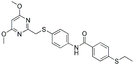 N-[S-[(4,6-DIMETHOXYPYRIMIDIN-2-YL)METHYL]-4-THIOPHENYL]-4-(ETHYLTHIO)BENZAMIDE 结构式