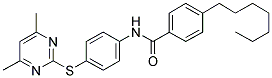 4-N-HEPTYL-N-[4-[(4,6-DIMETHYLPYRIMIDIN-2-YL)THIO]PHENYL]BENZAMIDE 结构式