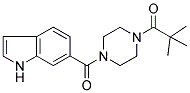 1-(2,2-DIMETHYLPROPANOYL)-4-[((1H)-INDOL-6-YL)CARBONYL]PIPERAZINE 结构式