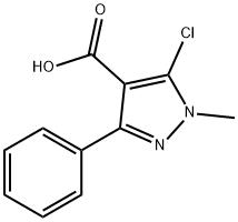 5-CHLORO-1-METHYL-3-PHENYL-1H-PYRAZOLE-4-CARBOXYLIC ACID 结构式