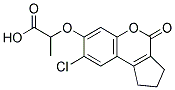 2-[(8-氯-4-氧代-2,3-二氢-1H-环戊烷并[C]苯并吡喃-7-基)氧基]丙酸 结构式