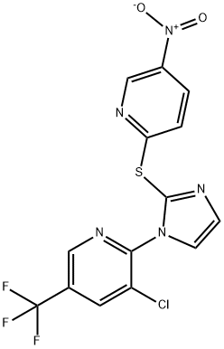 1-[3-CHLORO-5-(TRIFLUOROMETHYL)-2-PYRIDINYL]-1H-IMIDAZOL-2-YL 5-NITRO-2-PYRIDINYL SULFIDE 结构式