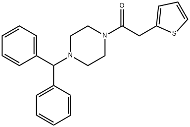 1-(4-(DIPHENYLMETHYL)PIPERAZINYL)-2-(2-THIENYL)ETHAN-1-ONE 结构式