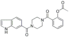 2-[(4-[((1H)-INDOL-6-YL)CARBONYL]PIPERAZIN-1-YL)CARBONYL]PHENOL ACETATE 结构式