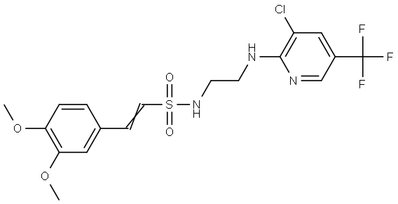 (E)-N-(2-([3-Chloro-5-(trifluoromethyl)-2-pyridinyl]amino)ethyl)-2-(3,4-dimethoxyphenyl)-1-ethenesulfonamide 结构式
