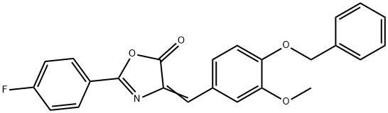 (4Z)-4-[4-(BENZYLOXY)-3-METHOXYBENZYLIDENE]-2-(4-FLUOROPHENYL)-1,3-OXAZOL-5(4H)-ONE 结构式