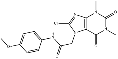 2-(8-CHLORO-1,3-DIMETHYL-2,6-DIOXO-1,2,3,6-TETRAHYDRO-7H-PURIN-7-YL)-N-(4-METHOXYPHENYL)ACETAMIDE 结构式