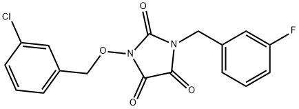 1-[(3-CHLOROBENZYL)OXY]-3-(3-FLUOROBENZYL)-1H-IMIDAZOLE-2,4,5(3H)-TRIONE 结构式