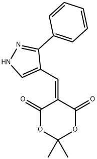 2,2-DIMETHYL-5-[(3-PHENYL-1H-PYRAZOL-4-YL)METHYLENE]-1,3-DIOXANE-4,6-DIONE 结构式