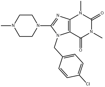 7-(4-CHLOROBENZYL)-1,3-DIMETHYL-8-(4-METHYLPIPERAZIN-1-YL)-3,7-DIHYDRO-1H-PURINE-2,6-DIONE 结构式