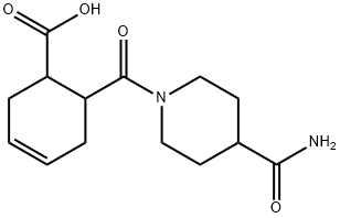 6-(4-CARBAMOYL-PIPERIDINE-1-CARBONYL)-CYCLOHEX-3-ENECARBOXYLIC ACID 结构式