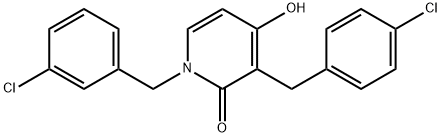 1-(3-CHLOROBENZYL)-3-(4-CHLOROBENZYL)-4-HYDROXY-2(1H)-PYRIDINONE 结构式