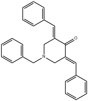 1-BENZYL-3,5-BIS[(E)-PHENYLMETHYLIDENE]TETRAHYDRO-4(1H)-PYRIDINONE 结构式