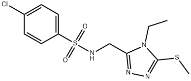 4-CHLORO-N-([4-ETHYL-5-(METHYLSULFANYL)-4H-1,2,4-TRIAZOL-3-YL]METHYL)BENZENESULFONAMIDE 结构式