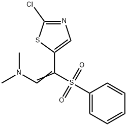 (E)-2-(2-CHLORO-1,3-THIAZOL-5-YL)-N,N-DIMETHYL-2-(PHENYLSULFONYL)-1-ETHENAMINE 结构式