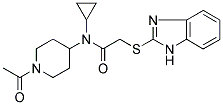 N-(1-ACETYLPIPERIDIN-4-YL)-2-[(2-BENZIMIDAZOLYL)THIO]-N-CYCLOPROPYLACETAMIDE 结构式