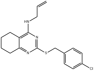 N-ALLYL-2-[(4-CHLOROBENZYL)SULFANYL]-5,6,7,8-TETRAHYDRO-4-QUINAZOLINAMINE 结构式