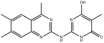 5-METHYL-2-[(4,6,7-TRIMETHYLQUINAZOLIN-2-YL)AMINO]PYRIMIDINE-4,6-DIOL 结构式