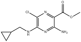 METHYL 3-AMINO-6-CHLORO-5-[(CYCLOPROPYLMETHYL)AMINO]PYRAZINE-2-CARBOXYLATE 结构式