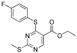 ETHYL 4-[(4-FLUOROPHENYL)SULFANYL]-2-(METHYLSULFANYL)-5-PYRIMIDINECARBOXYLATE 结构式