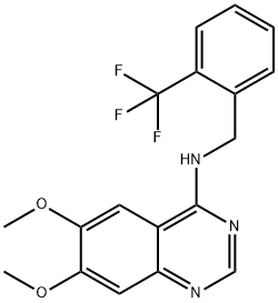 6,7-DIMETHOXY-N-[2-(TRIFLUOROMETHYL)BENZYL]-4-QUINAZOLINAMINE 结构式