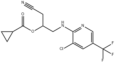 2-([3-CHLORO-5-(TRIFLUOROMETHYL)-2-PYRIDINYL]AMINO)-1-(CYANOMETHYL)ETHYL CYCLOPROPANECARBOXYLATE 结构式