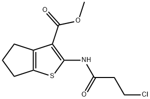2-(3-氯丙酰氨基)-5,6-二氢-4H-环戊[B]噻吩-3-甲酸甲酯 结构式