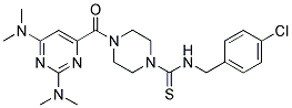 4-[(2,6-BIS(DIMETHYLAMINO)PYRIMIDIN-4-YL)CARBONYL]-N-(4-CHLOROBENZYL)PIPERAZINE-1-CARBOXAMIDE 结构式