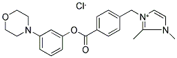 1,2-DIMETHYL-3-(4-[(3-MORPHOLINOPHENOXY)CARBONYL]BENZYL)-1H-IMIDAZOL-3-IUM CHLORIDE 结构式